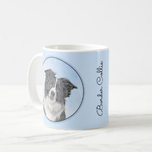 Border Collie Painting - Cute Original Dog Art Coffee Mug