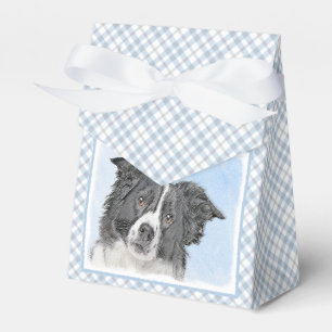 Border Collie Painting - Cute Original Dog Art Favor Box
