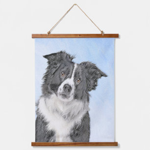 Border Collie Painting - Cute Original Dog Art Hanging Tapestry