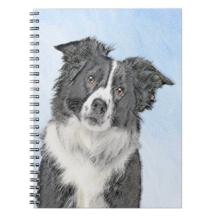 Border Collie Painting - Cute Original Dog Art Notebook