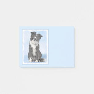 Border Collie Painting - Cute Original Dog Art Post-it Notes