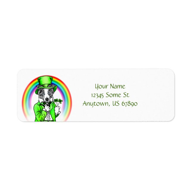 Border Collie Patrick's Day Labels (Front)