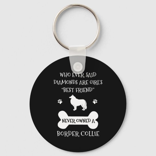 Border Collie Pet Dog Best Friend Keychain (Front)