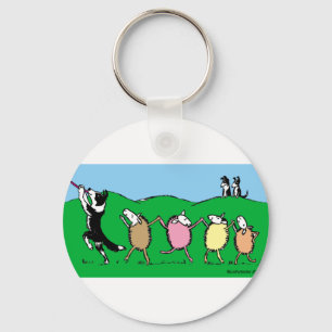 Border Collie Pied Piper Keychain
