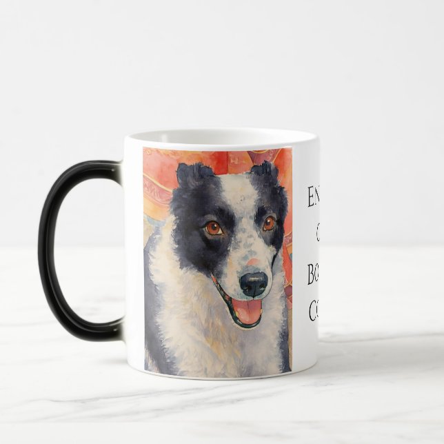 Border Collie Portrait Digital Painting Magic Mug (Left)