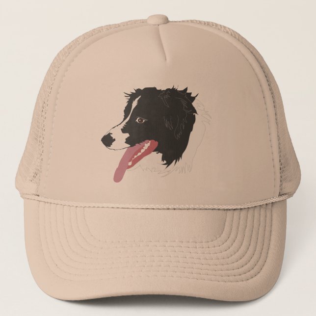 Border Collie Portrait Hat (Front)