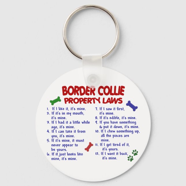 BORDER COLLIE Property Laws 2 Keychain (Front)