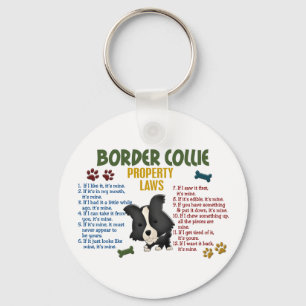 Border Collie Property Laws 4 Keychain