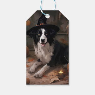 Border Collie Pumpkins Halloween Scary Gift Tags