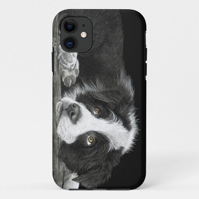 Border Collie Pup - "Tell Me More About 'Sheep'" Case-Mate iPhone Case (Back)