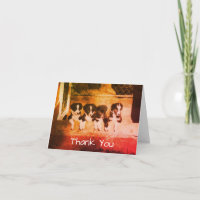 Border Collie Puppies Dog Art Thank You Card