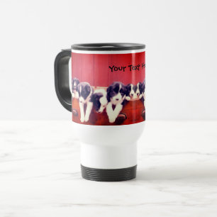 Border Collie Puppies In Drawer Personalized  Travel Mug