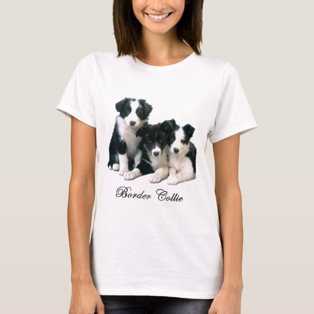 Border Collie Puppies T-Shirt (Front)
