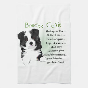 Border Collie Puppy Kitchen Towel
