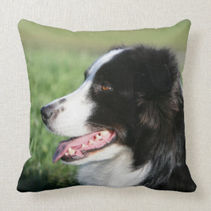 Border Collie Puppy Laying Down Throw Pillow