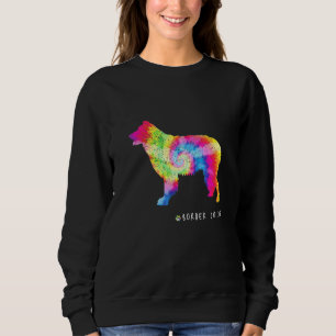 Border Collie Puppy Pet Dog Owner Hippy Tie Dye Sweatshirt