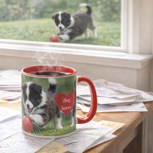  Border Collie Puppy with Red Ball Coffee  Mug