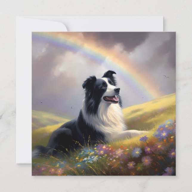 Border Collie Rainbow Bridge Custom Dog Memorial (Front)