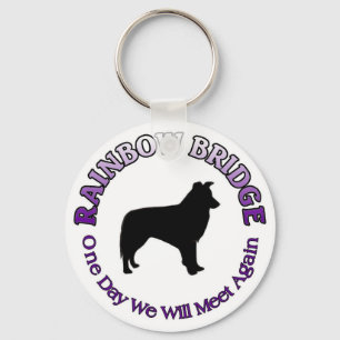 BORDER COLLIE RAINBOW BRIDGE KEYCHAIN