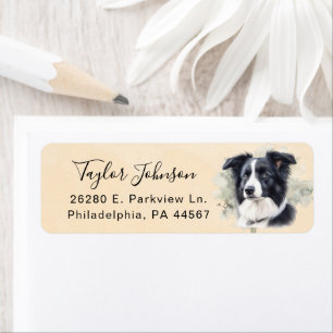 Border Collie Return Address Label
