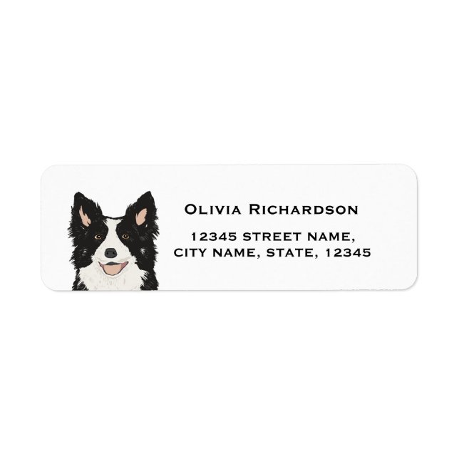 Border Collie Return Address labels (Front)