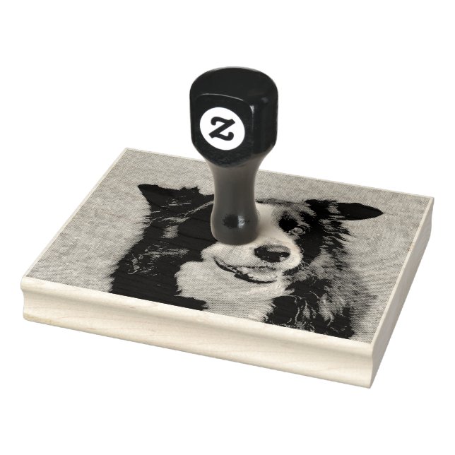 Border Collie Rubber Stamp (Stamp)