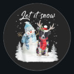 Border Collie Santa Dog Christmas Snowman Xmas Paj Classic Round Sticker<br><div class="desc">Border Collie Santa Dog Christmas Snowman Xmas Pajama</div>
