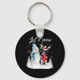 Border Collie Santa Dog Christmas Snowman Xmas Paj Keychain