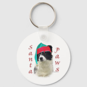 Border Collie Santa Paws Keychain