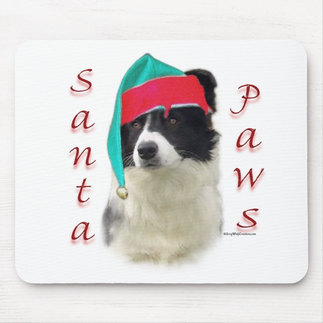 Border Collie Santa Paws Mouse Pad (Front)