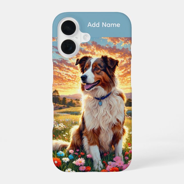 Border Collie Shepherd Dog iPhone 16 Case (Back)