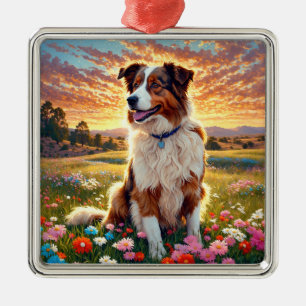 Border Collie Shepherd Dog Metal Ornament