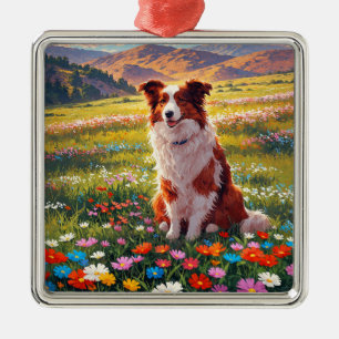 Border Collie Shepherd Dog Metal Ornament