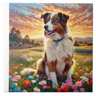 Border Collie Shepherd Dog Tile