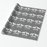Border Collie Silhouettes Wedding with Custom Text Wrapping Paper<br><div class="desc">Original Dog Lover's Design. Customize with your own text. Great for wedding gifts!</div>