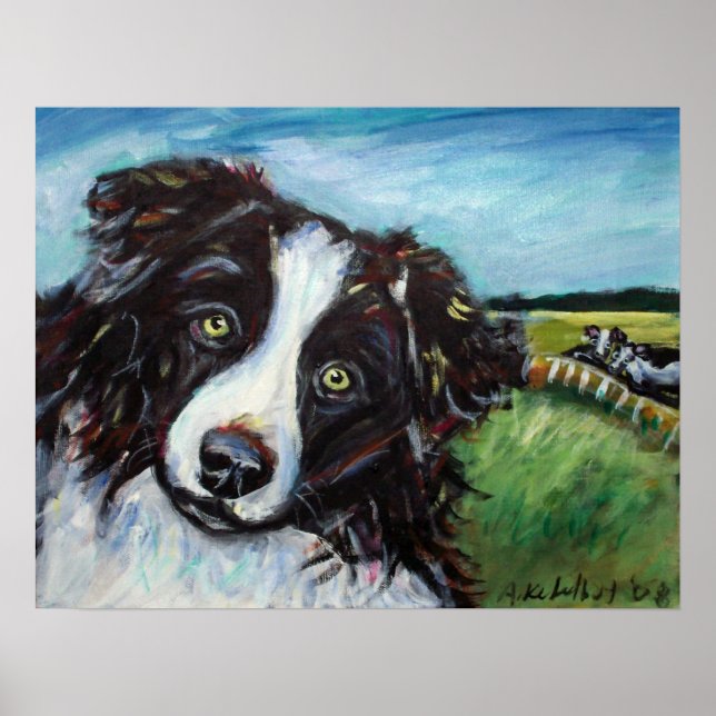 Border Collie smile Poster (Front)