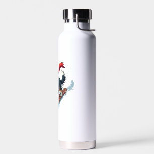 Border Collie Snowboarder Water Bottle