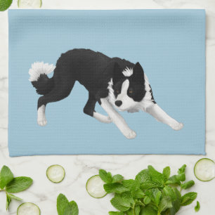 Border Collie Stare Kitchen Towel