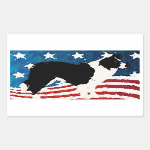 Border Collie Sticker~Memorial Day Sticker