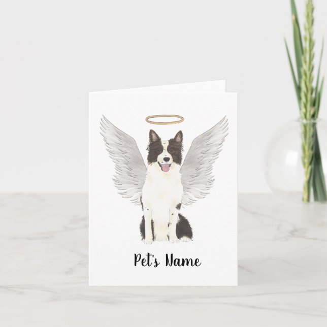 Border Collie Sympathy Memorial Card (Front)