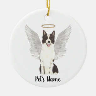 Border Collie Sympathy Memorial  Ceramic Ornament