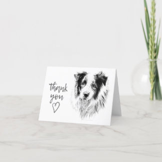 Border Collie Thank You Card