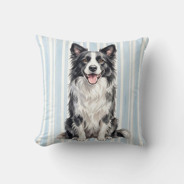 Border Collie Throw Pillow Artwork (Front)