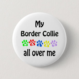 Border Collie Walks Design 2 Inch Round Button