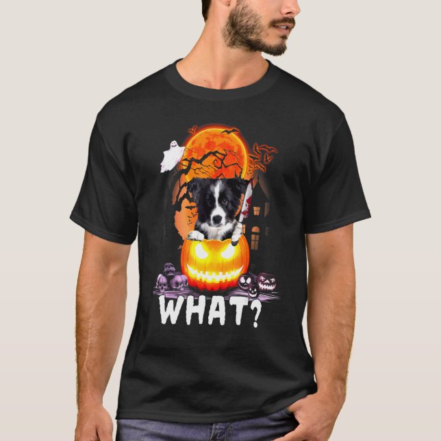 Border Collie What Border Collie With Knife Killer T-Shirt (Front)