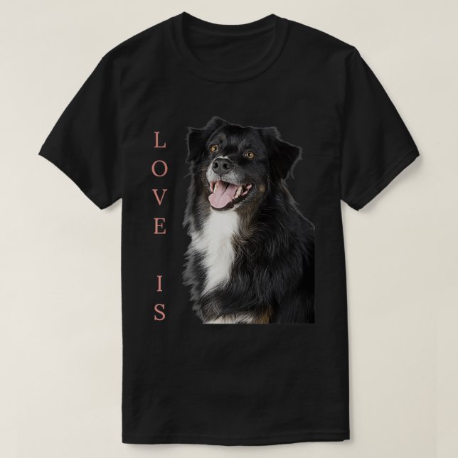 Border Collie  Women Men Kids Love Dog Mom Dad Gif T-Shirt (Design Front)