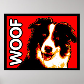 Border Collie WOOF Poster