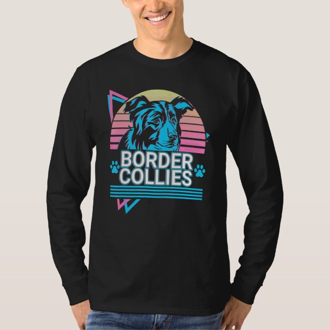 Border Collies Retro T-Shirt (Front)
