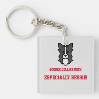 Border Collies Rock Personalized  Keychain