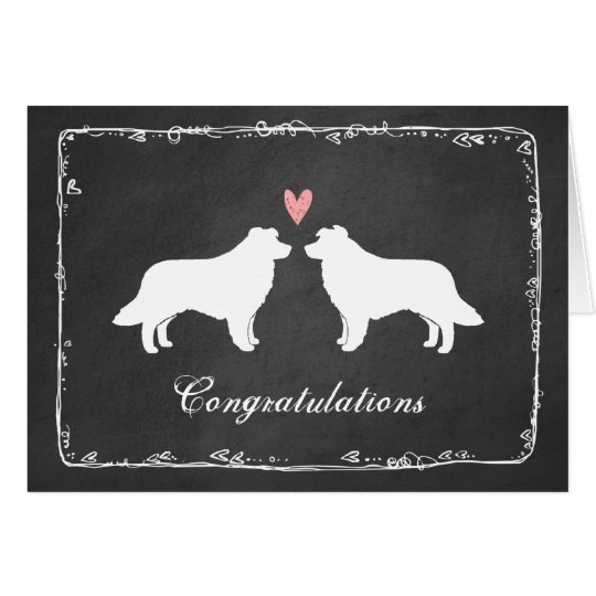 Border Collies Wedding Congratulations Card